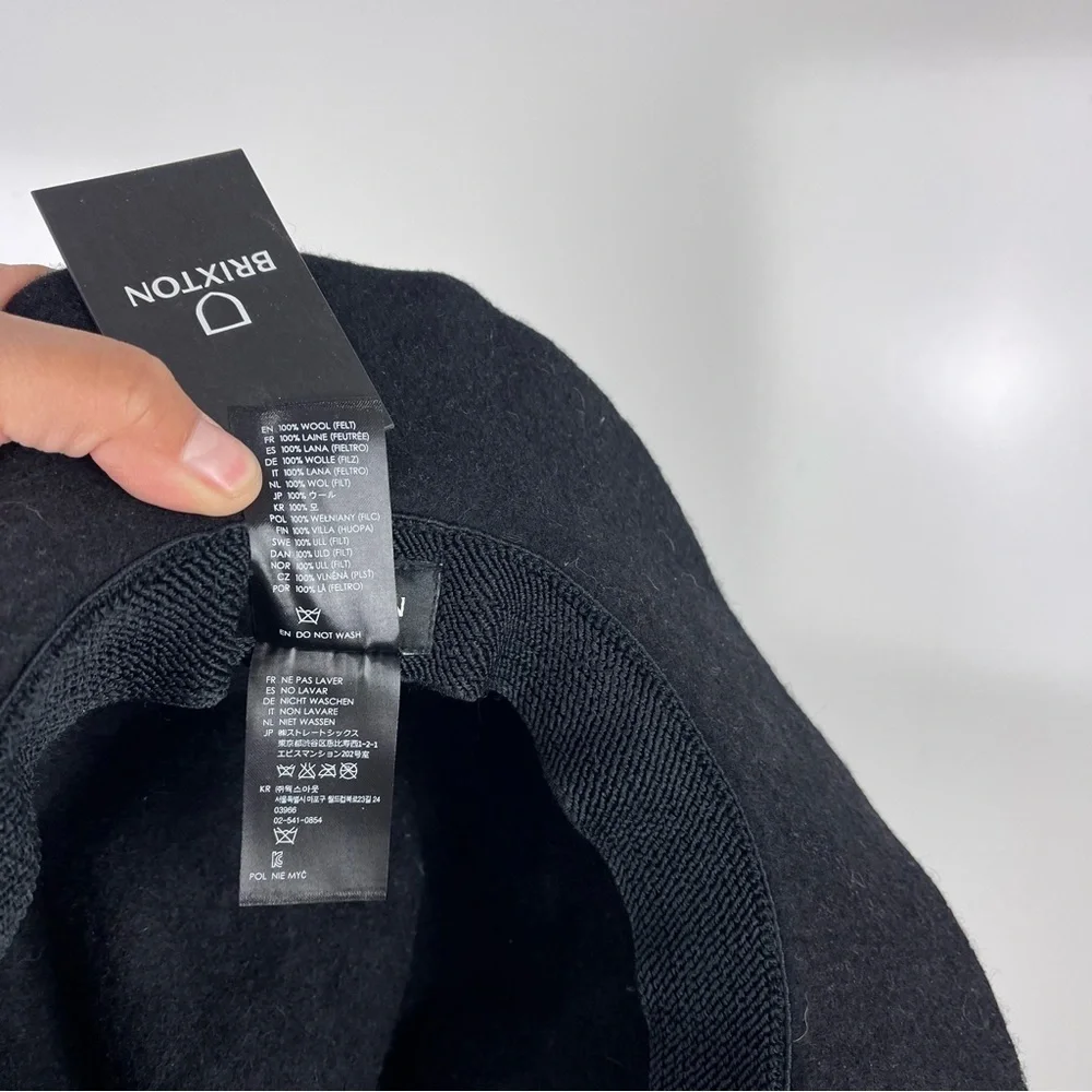 NEW Brixton Valley Fedora Hat Black Felt Wool One Size